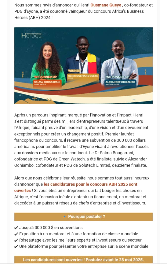 Postulez au ABH 2025 : 300 000 dollars pour les entrepreneurs africains