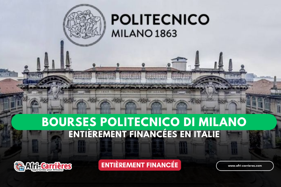 Bourses Entièrement Financées – Politecnico di Milano 2025-2026