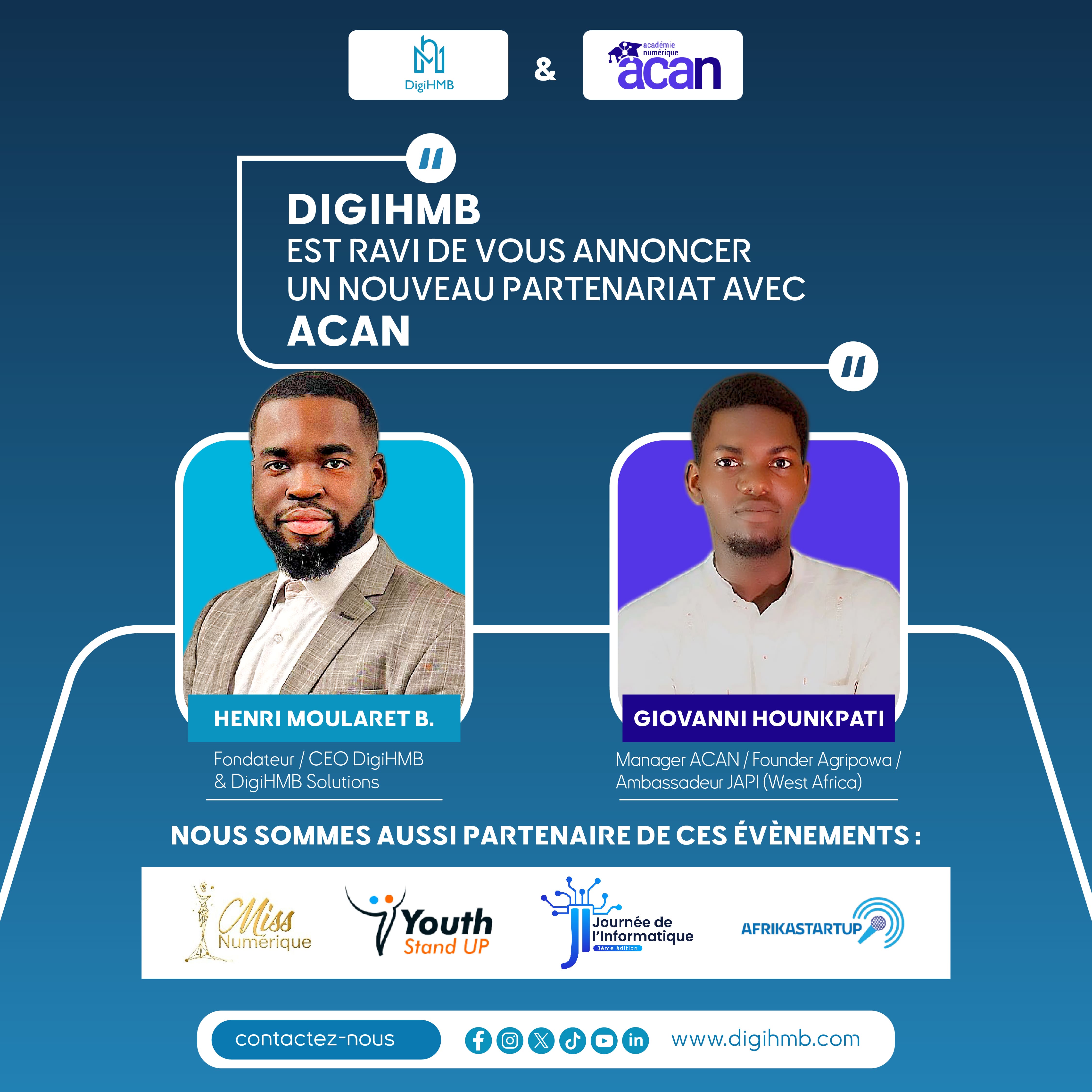 DigiHMB et ACAN : un partenariat stratégique pour l’inclusion numérique des jeunes Africains